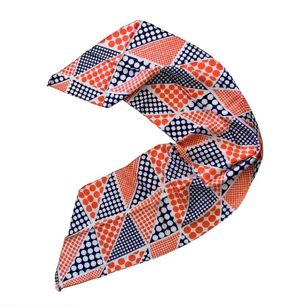 Vintage Doro Orange Polkadot Mod Pop Art Scarf